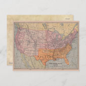  US Civil War Era Map 1861 Briefkaart (Voorkant / Achterkant)