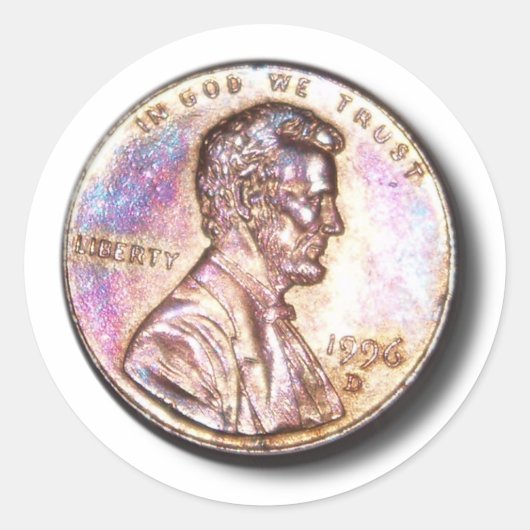 US Coin Penny Ronde Sticker (Voorkant)