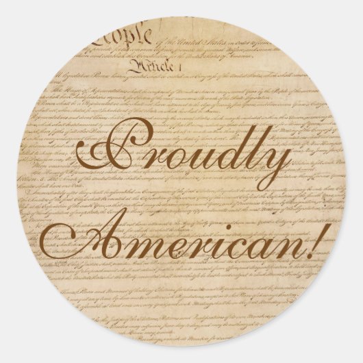 US CONSTITUTION-serie Ronde Sticker (Voorkant)