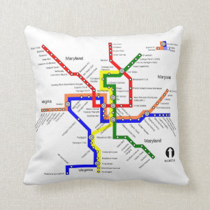US DC Metro Subway Map Pillow Kussen
