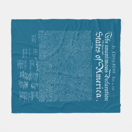 US Declaration of Independence Fleece Deken (Voorkant (Horizontaal))