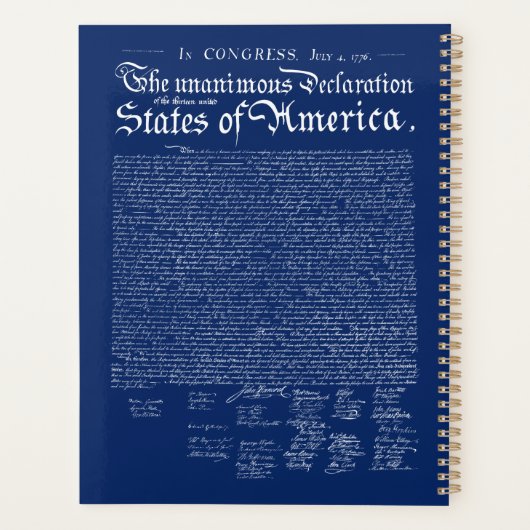 US Declaration of Independence Planner (Achterkant)