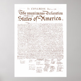 US Declaration of Independence Poster