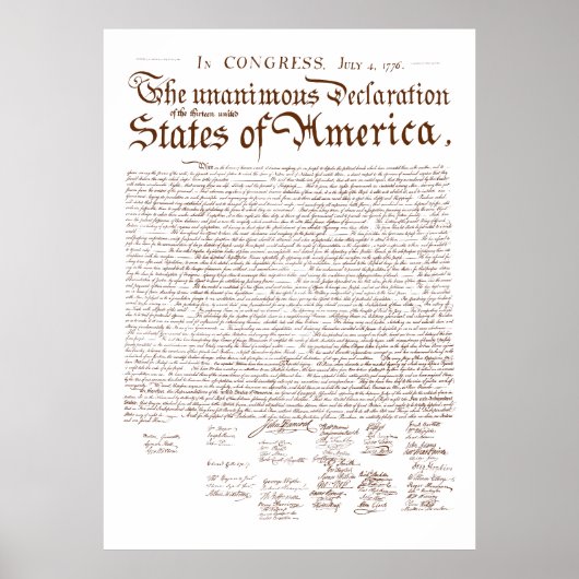 US Declaration of Independence Poster (Voorkant)