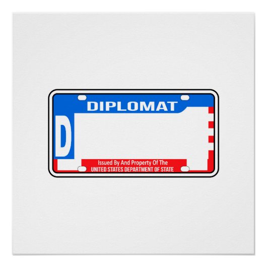 US Diplomatic Licence Bord Blank Perfect Poster (Voorkant)