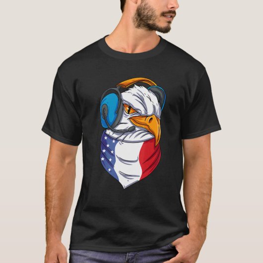 US Eagle Head, Amerikaans T-shirt (Voorkant)