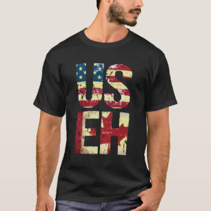 US EH America Canada Vlag Grappig Amerikaans Canad T-shirt