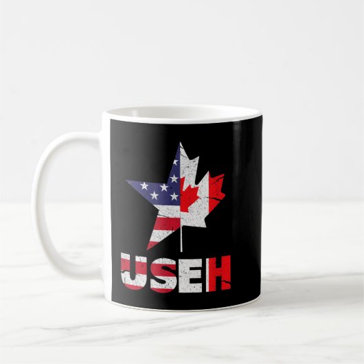 US EH Funny Canada American Flag Koffiemok (Links)