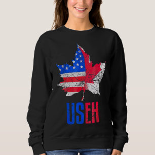 US Eh Leaf Canadian American Flag Canada Verenigde Trui