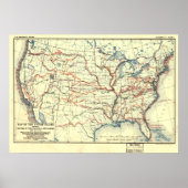 US Exploration Routes Poster (Voorkant)