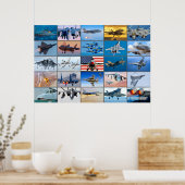 US FIGHTER VLIEGTUIG "MONTAGE" POSTER (Keuken)