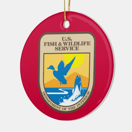 US Fish and Wildlife Service kerstversiering Keramisch Ornament (Links)