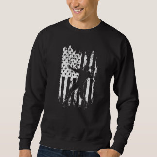 US Flag American Football Player Silhouette Vintag Trui