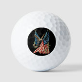 US flag and eagle patriotic red white and blue  Golfballen (Voorkant)
