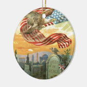 US Flag Bald Eagle begraafplaats Tombstone Wreate Keramisch Ornament (Links)