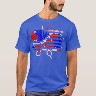 US Flag Barber Salon Hairdresser 3 T-shirt