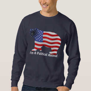 US FLAG & BEER USA Political Animal Funny Apparel Trui