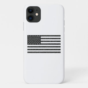 US Flag Black en White  Retro iPhone 11 Hoesje
