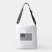 US Flag Black en White Retro Crossbody Tas (Voorkant)