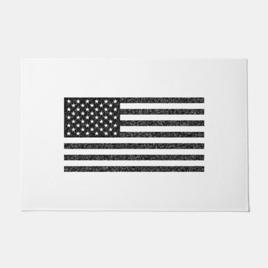 US Flag Black en White Retro Deurmat (Voorkant)