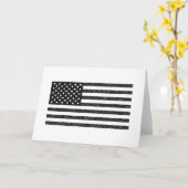 US Flag Black en White Retro Kaart (Gele Bloem)