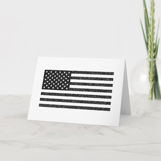 US Flag Black en White Retro Kaart (Voorkant)