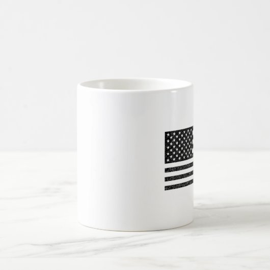 US Flag Black en White Retro Koffiemok (Center)