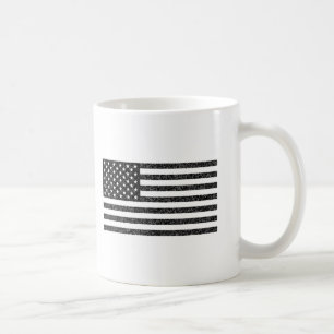 US Flag Black en White  Retro Koffiemok