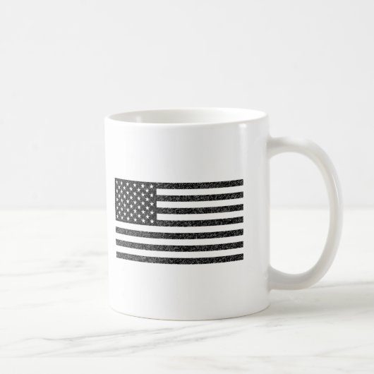 US Flag Black en White Retro Koffiemok (Rechts)