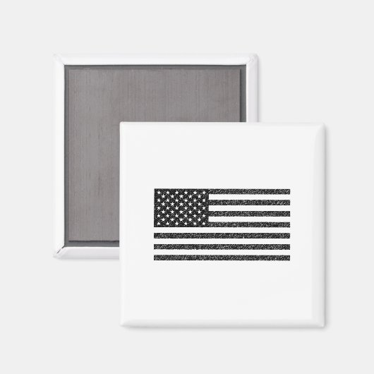 US Flag Black en White  Retro Magneet (Voorkant / Achterkant)