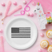US Flag Black en White  Retro Papieren Bordje (Feest)