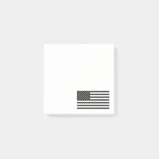 US Flag Black en White Retro Post-it® Notes (Voorkant)