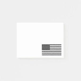 US Flag Black en White  Retro Post-it® Notes