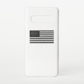 US Flag Black en White  Retro Samsung Galaxy Hoesje (Achterkant)