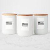 US Flag Black en White Retro Voedselcontainer Etiket (Flessen)