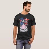 US Flag Bril Kat Bubble Gum Juli 4 Patriot CA T-shirt (Voorkant volledig)