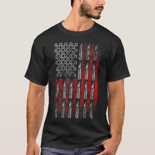US Flag Bullets Rifle American Flag Pistool Rights T-shirt