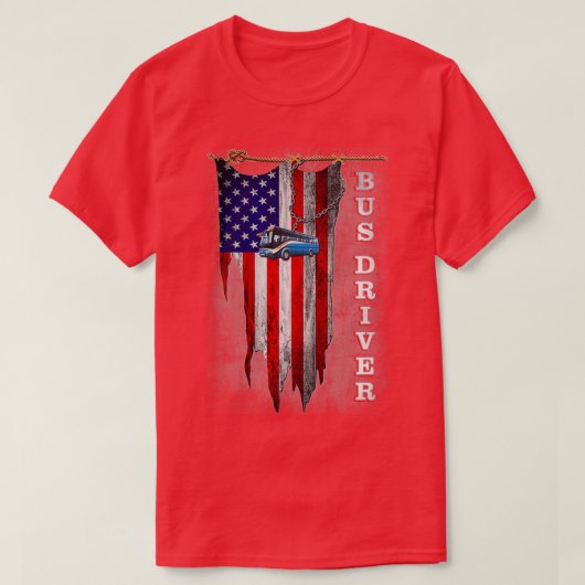 US Flag Bus Driver T-shirt (Design voorkant)
