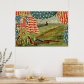 US Flag Civil War Union Medal Poster (Keuken)