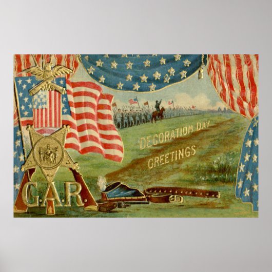 US Flag Civil War Union Medal Poster (Voorkant)