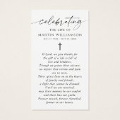 US Flag Cross Memorial Sympathy Prayer Card (Dos)