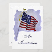 US Flag Custom Party Uitnodigingen (Voorkant / Achterkant)