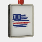 US Flag Cycling Metalen Ornament (Rechts)