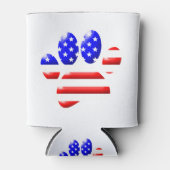 US Flag Dog Paw Print Blikjeskoeler (Voorkant)
