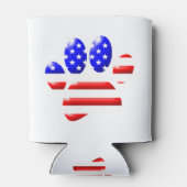 US Flag Dog Paw Print Blikjeskoeler (Achterkant)