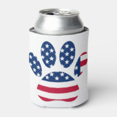 US Flag Dog Paw Print Blikjeskoeler (Blikje Voorkant)
