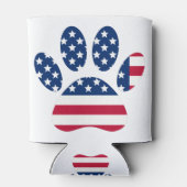US Flag Dog Paw Print Blikjeskoeler (Achterkant)