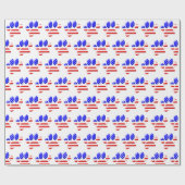 US Flag Dog Paw Print Cadeaupapier (Vlak)
