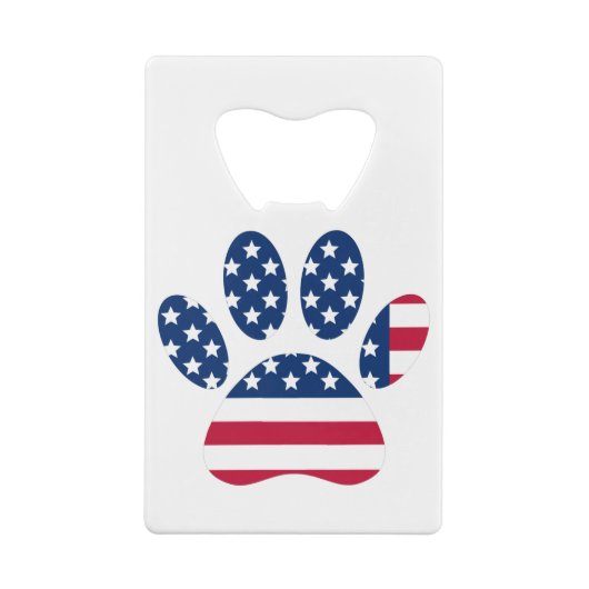 US Flag Dog Paw Print Kredietkaart Flessenopener (Achterkant)