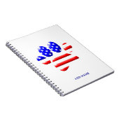 US Flag Dog Paw Print Notitieboek (Rechterzijde)